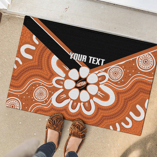 Northern Territory Oztag Custom Rubber Doormat Seven-Petaled Rose Emblem Indigenous Art