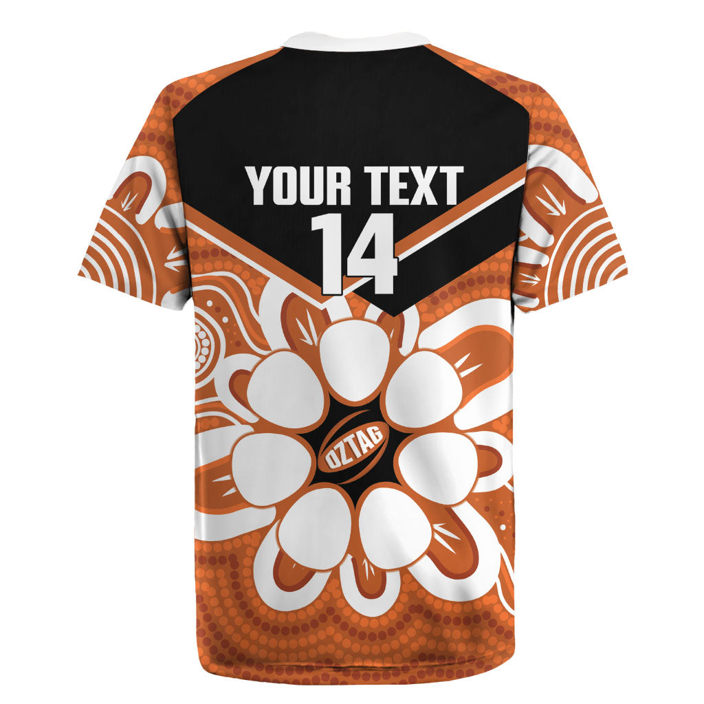 Northern Territory Oztag Custom Rugby Jersey Seven-Petaled Rose Emblem Indigenous Art