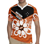 Northern Territory Oztag Custom Rugby Jersey Seven-Petaled Rose Emblem Indigenous Art