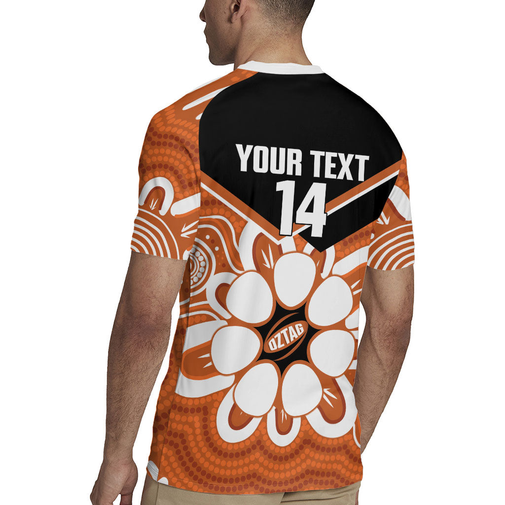 Northern Territory Oztag Custom Rugby Jersey Seven-Petaled Rose Emblem Indigenous Art