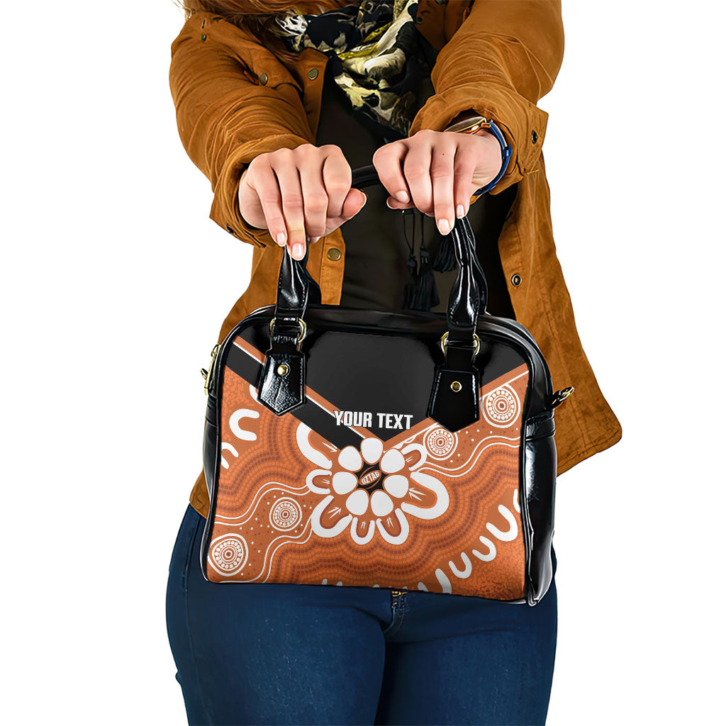 Northern Territory Oztag Custom Shoulder Handbag Seven-Petaled Rose Emblem Indigenous Art