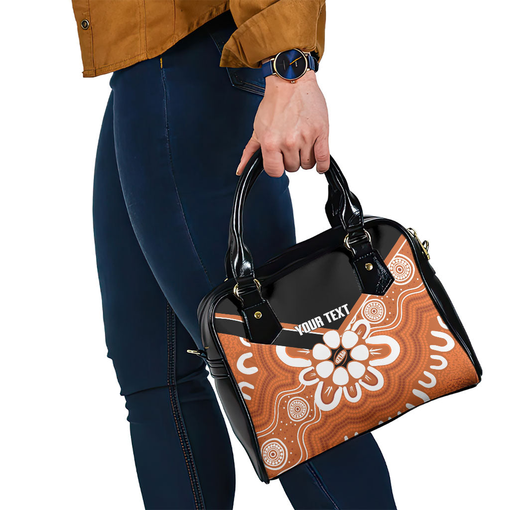 Northern Territory Oztag Custom Shoulder Handbag Seven-Petaled Rose Emblem Indigenous Art