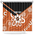 Northern Territory Oztag Custom Shower Curtain Seven-Petaled Rose Emblem Indigenous Art
