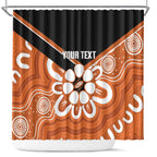 Northern Territory Oztag Custom Shower Curtain Seven-Petaled Rose Emblem Indigenous Art