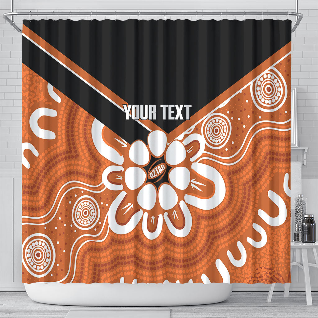 Northern Territory Oztag Custom Shower Curtain Seven-Petaled Rose Emblem Indigenous Art