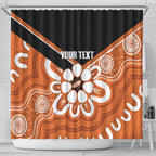 Northern Territory Oztag Custom Shower Curtain Seven-Petaled Rose Emblem Indigenous Art