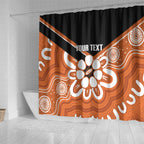 Northern Territory Oztag Custom Shower Curtain Seven-Petaled Rose Emblem Indigenous Art