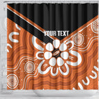 Northern Territory Oztag Custom Shower Curtain Seven-Petaled Rose Emblem Indigenous Art