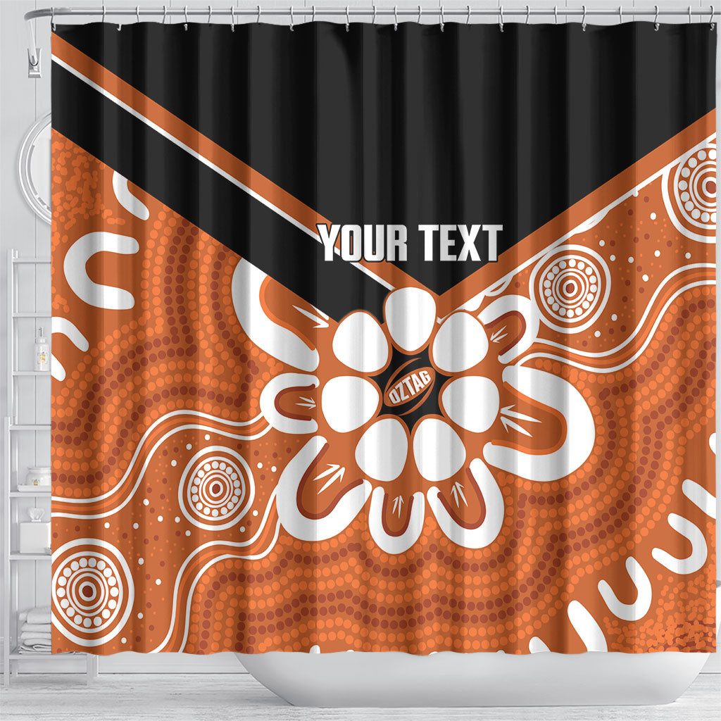 Northern Territory Oztag Custom Shower Curtain Seven-Petaled Rose Emblem Indigenous Art