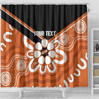 Northern Territory Oztag Custom Shower Curtain Seven-Petaled Rose Emblem Indigenous Art