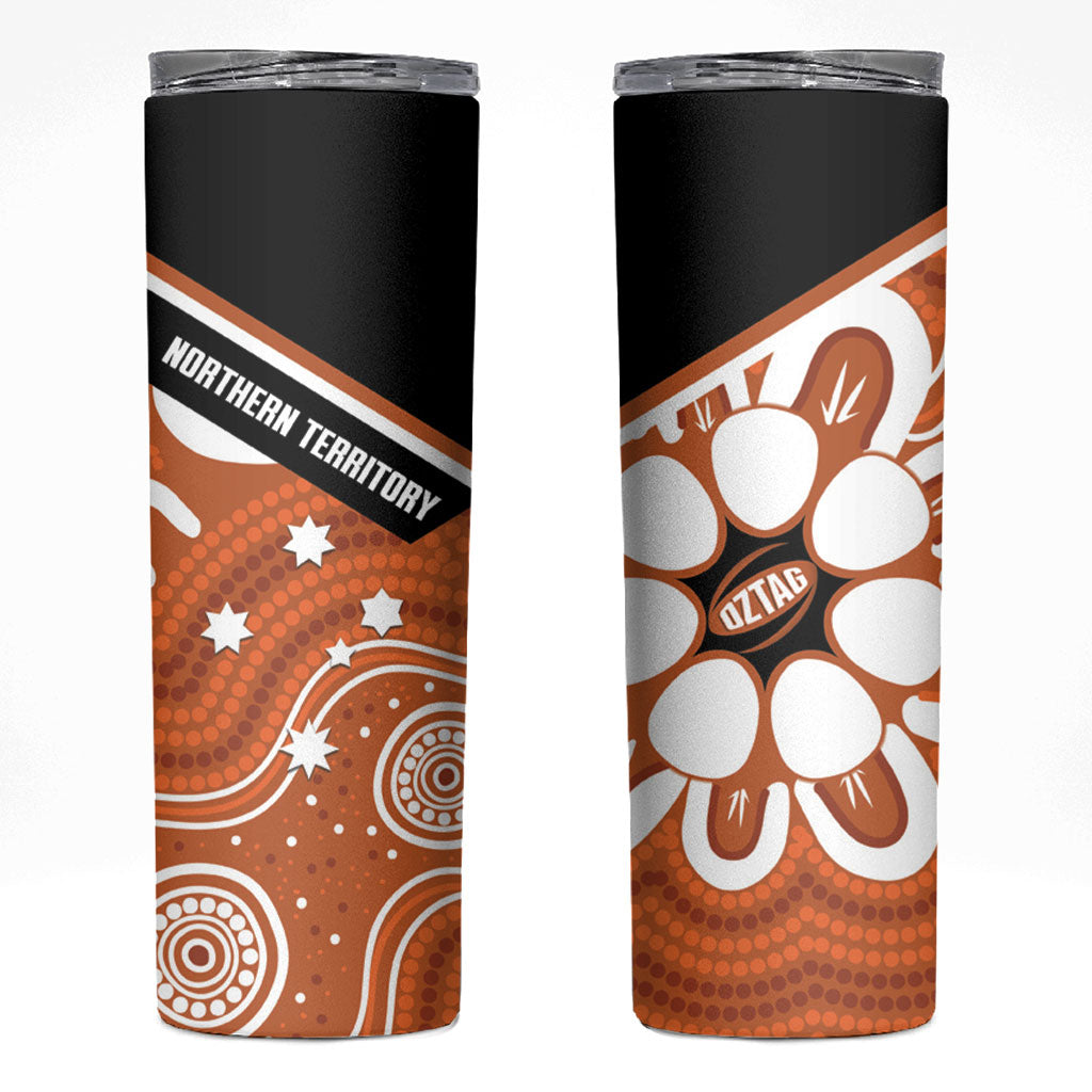Northern Territory Oztag Skinny Tumbler Seven-Petaled Rose Emblem Indigenous Art