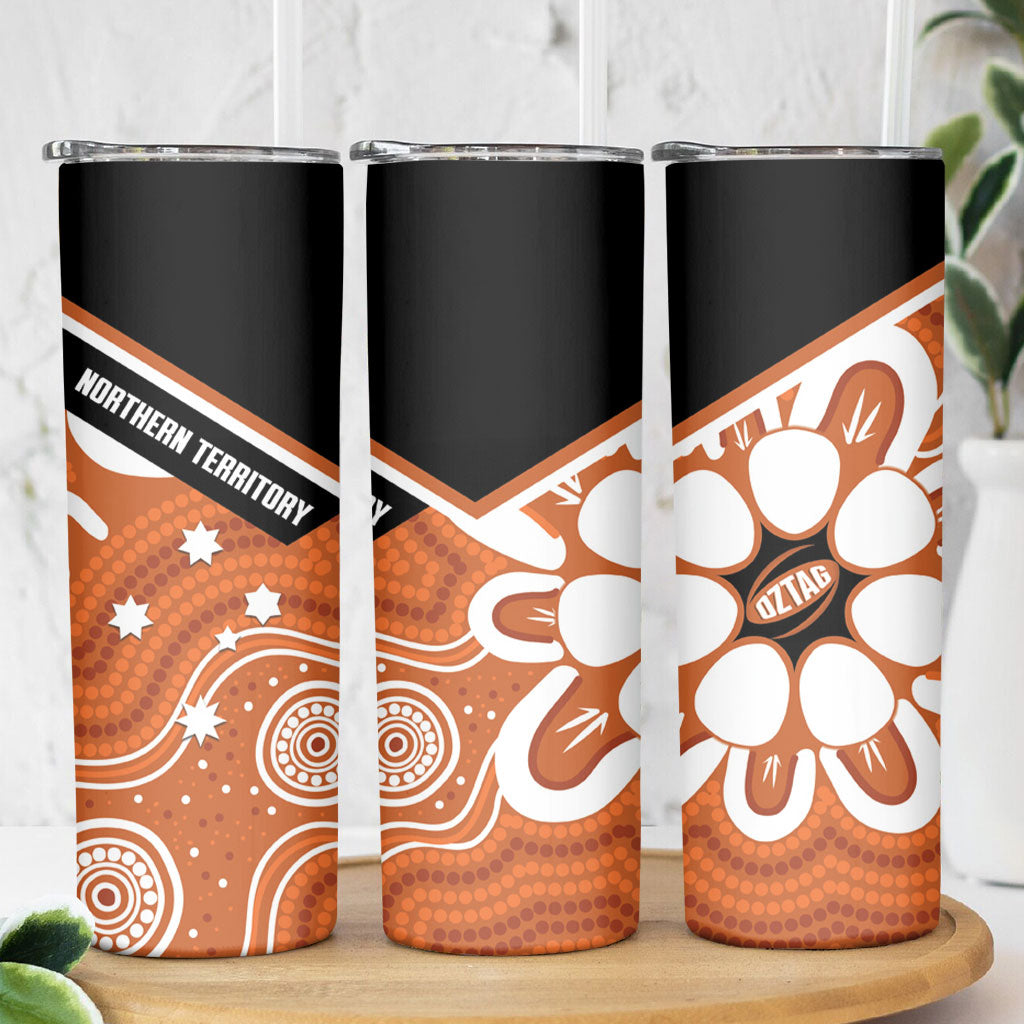 Northern Territory Oztag Skinny Tumbler Seven-Petaled Rose Emblem Indigenous Art