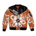 Northern Territory Oztag Custom Sleeve Zip Bomber Jacket Seven-Petaled Rose Emblem Indigenous Art