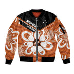 Northern Territory Oztag Custom Sleeve Zip Bomber Jacket Seven-Petaled Rose Emblem Indigenous Art