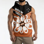 Northern Territory Oztag Custom Sleeveless Hoodie Seven-Petaled Rose Emblem Indigenous Art