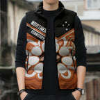 Northern Territory Oztag Custom Sleeveless Puffer Jacket Seven-Petaled Rose Emblem Indigenous Art