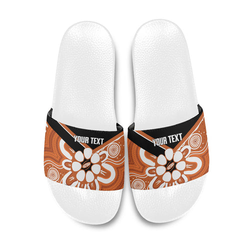 Northern Territory Oztag Custom Slide Sandals Seven-Petaled Rose Emblem Indigenous Art