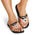 Northern Territory Oztag Custom Slide Sandals Seven-Petaled Rose Emblem Indigenous Art