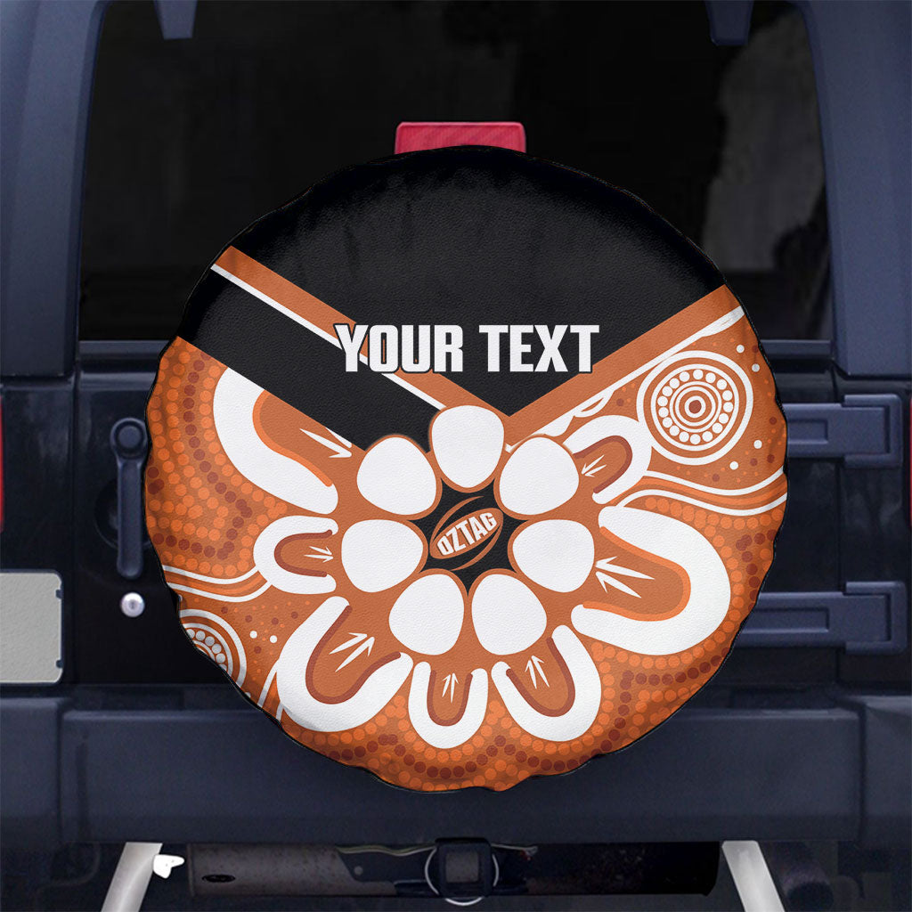 Northern Territory Oztag Custom Spare Tire Cover Seven-Petaled Rose Emblem Indigenous Art