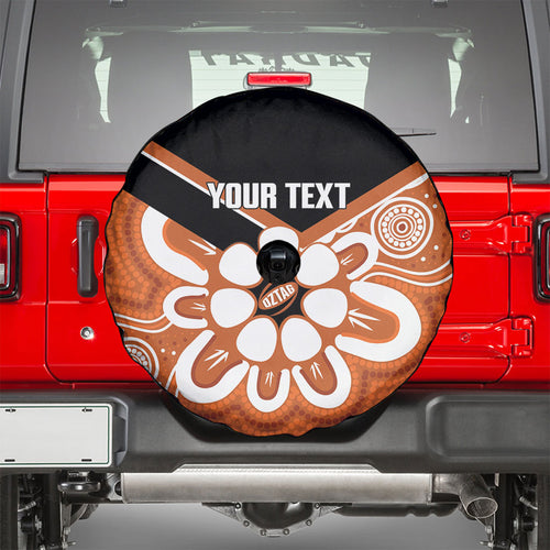 Northern Territory Oztag Custom Spare Tire Cover Seven-Petaled Rose Emblem Indigenous Art