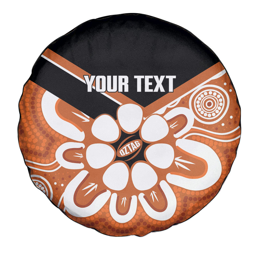 Northern Territory Oztag Custom Spare Tire Cover Seven-Petaled Rose Emblem Indigenous Art