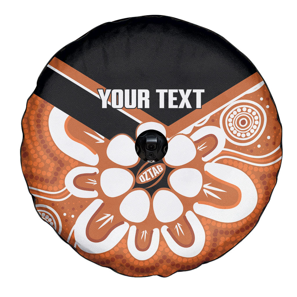 Northern Territory Oztag Custom Spare Tire Cover Seven-Petaled Rose Emblem Indigenous Art