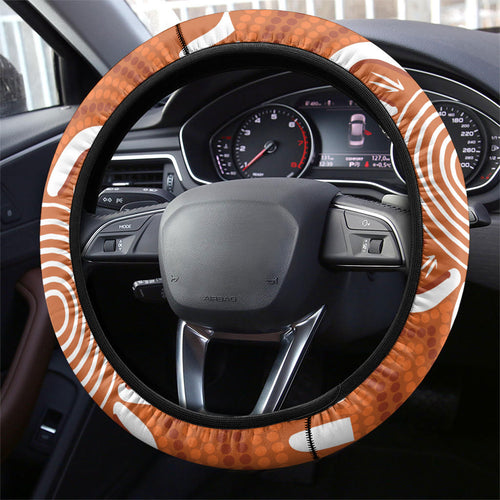 Northern Territory Oztag Steering Wheel Cover Seven-Petaled Rose Emblem Indigenous Art