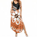 Northern Territory Oztag Custom Summer Maxi Dress Seven-Petaled Rose Emblem Indigenous Art