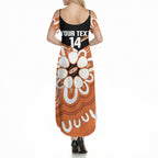 Northern Territory Oztag Custom Summer Maxi Dress Seven-Petaled Rose Emblem Indigenous Art