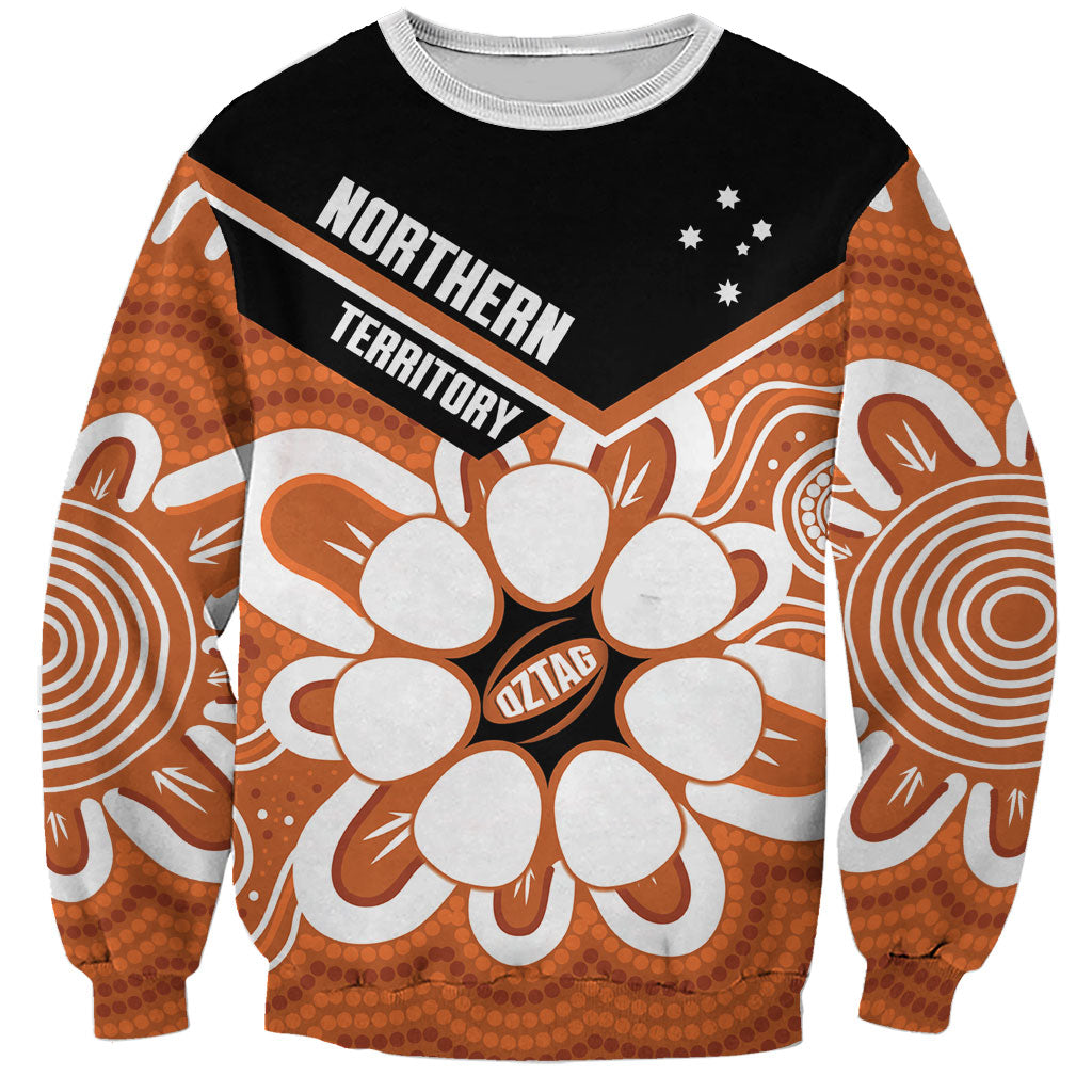 Northern Territory Oztag Custom Sweatshirt Seven-Petaled Rose Emblem Indigenous Art