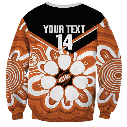 Northern Territory Oztag Custom Sweatshirt Seven-Petaled Rose Emblem Indigenous Art