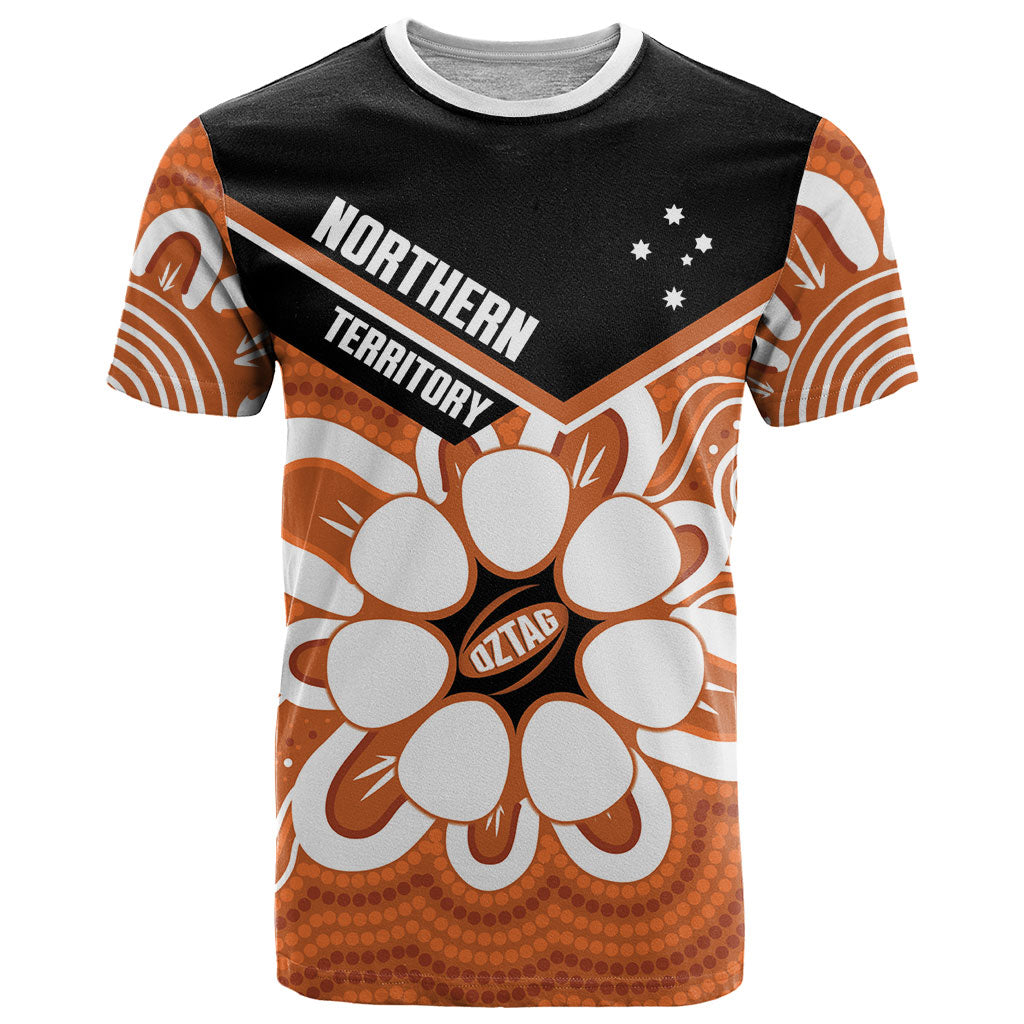Northern Territory Oztag Custom T Shirt Seven-Petaled Rose Emblem Indigenous Art