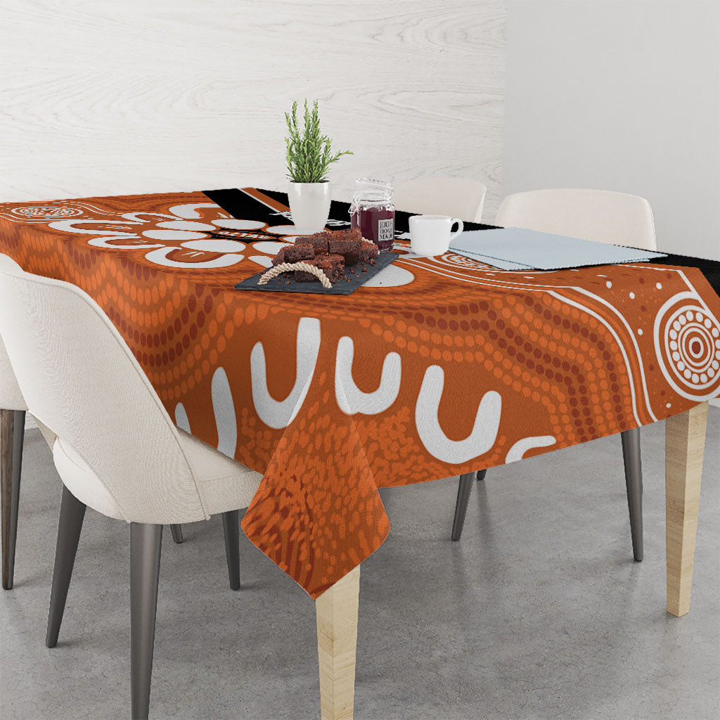 Northern Territory Oztag Custom Tablecloth Seven-Petaled Rose Emblem Indigenous Art