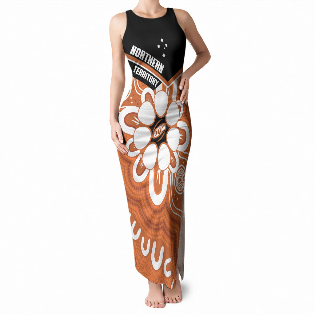 Northern Territory Oztag Custom Tank Maxi Dress Seven-Petaled Rose Emblem Indigenous Art