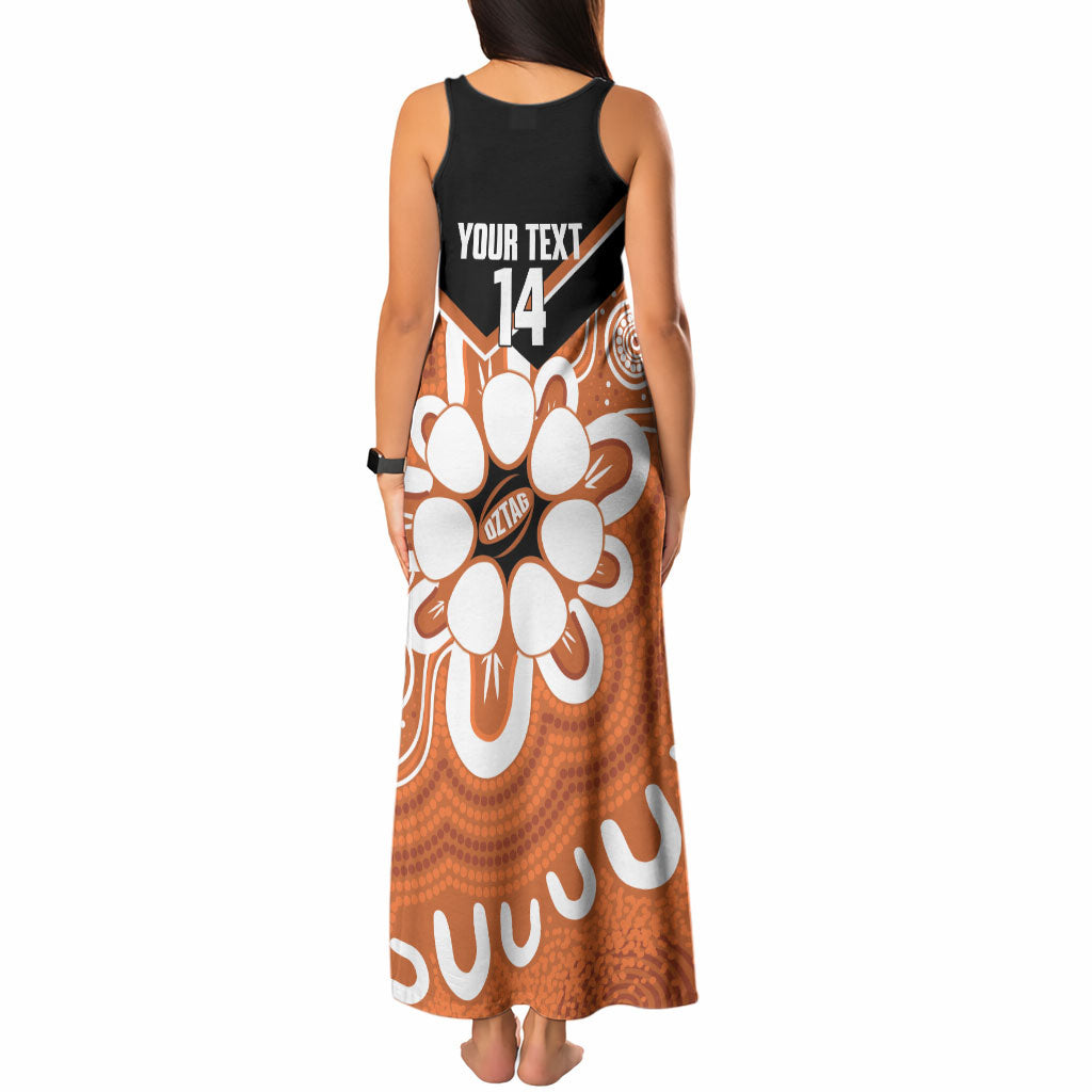 Northern Territory Oztag Custom Tank Maxi Dress Seven-Petaled Rose Emblem Indigenous Art