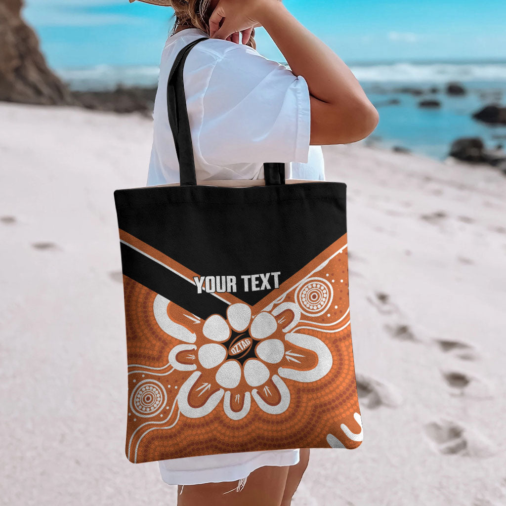 Northern Territory Oztag Custom Tote Bag Seven-Petaled Rose Emblem Indigenous Art