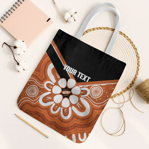 Northern Territory Oztag Custom Tote Bag Seven-Petaled Rose Emblem Indigenous Art