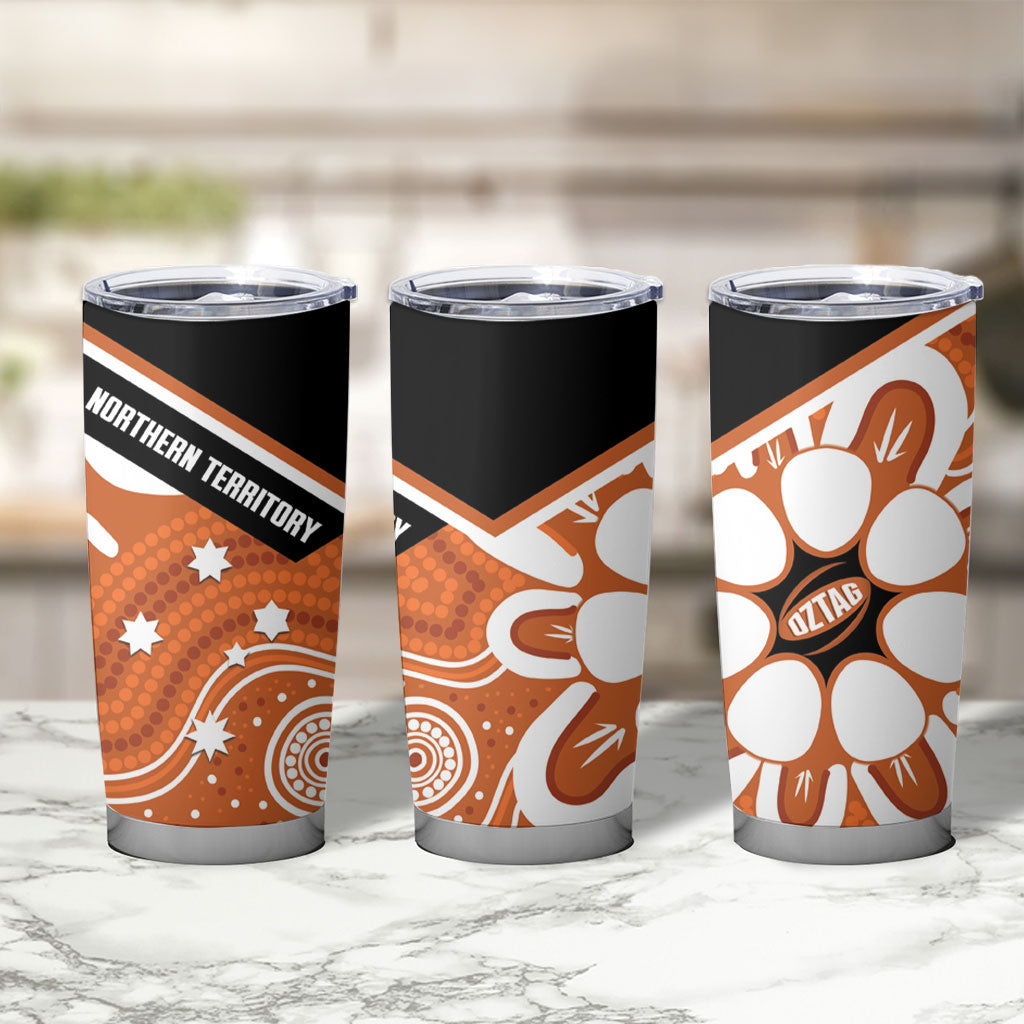 Northern Territory Oztag Tumbler Cup Seven-Petaled Rose Emblem Indigenous Art