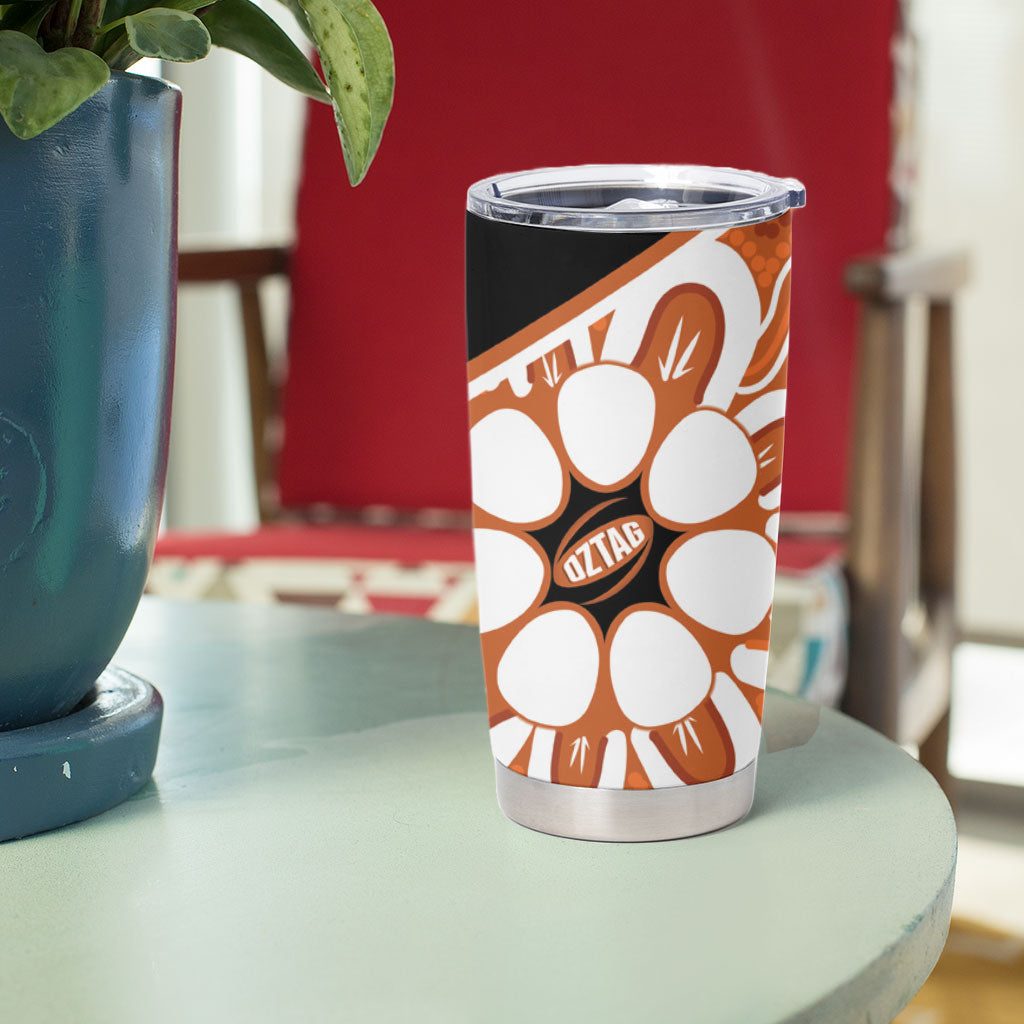 Northern Territory Oztag Tumbler Cup Seven-Petaled Rose Emblem Indigenous Art