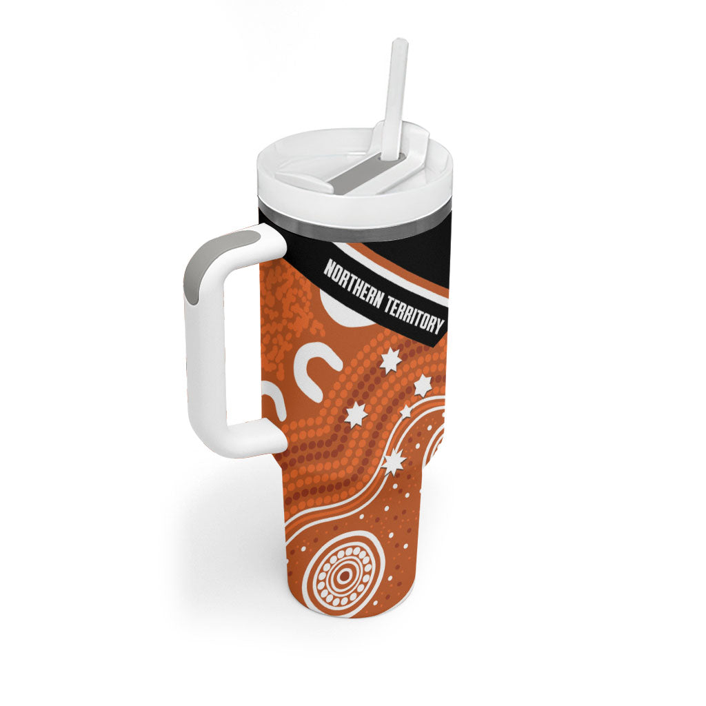 Northern Territory Oztag Tumbler With Handle Seven-Petaled Rose Emblem Indigenous Art