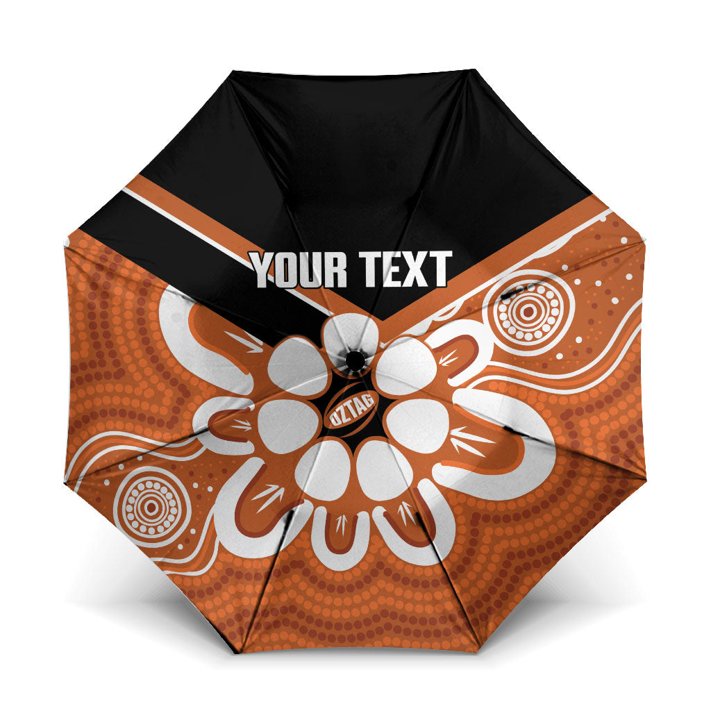 Northern Territory Oztag Custom Umbrella Seven-Petaled Rose Emblem Indigenous Art