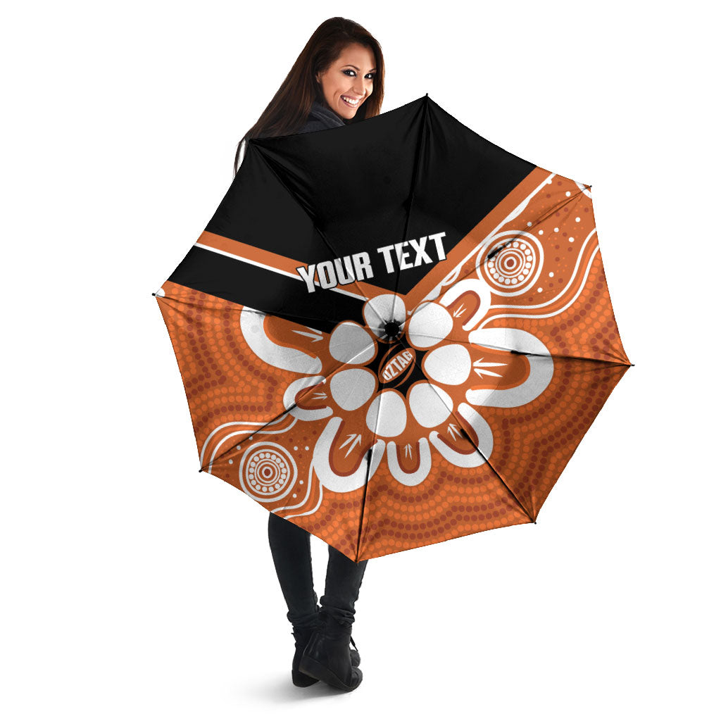 Northern Territory Oztag Custom Umbrella Seven-Petaled Rose Emblem Indigenous Art