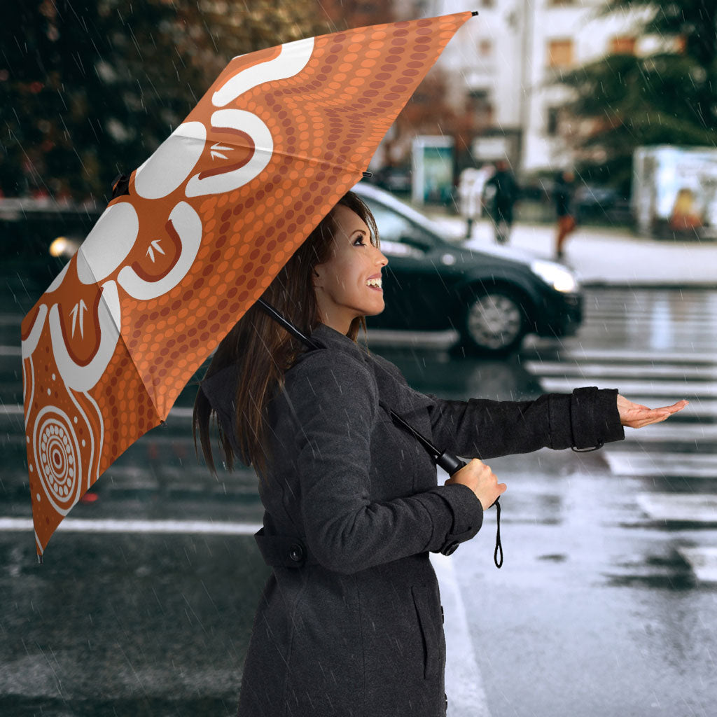 Northern Territory Oztag Custom Umbrella Seven-Petaled Rose Emblem Indigenous Art