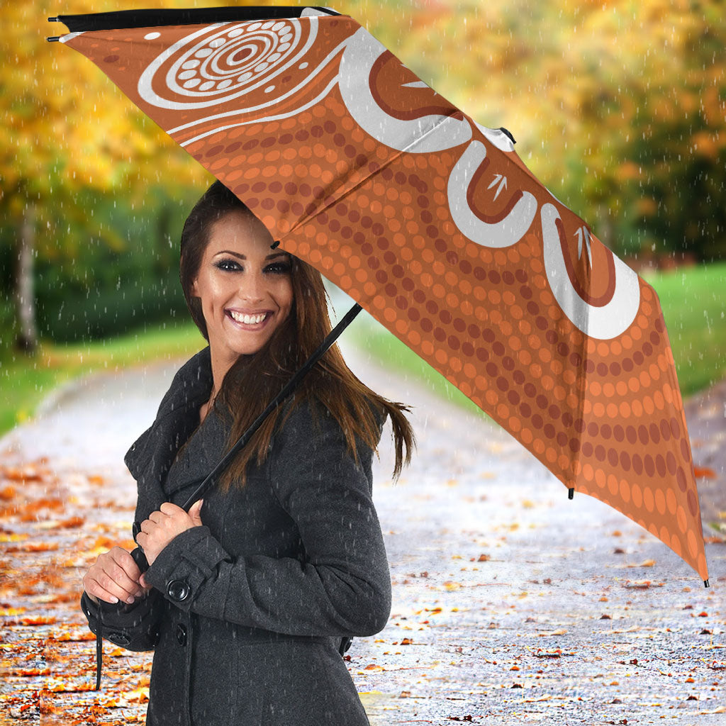 Northern Territory Oztag Custom Umbrella Seven-Petaled Rose Emblem Indigenous Art