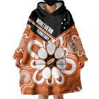 Northern Territory Oztag Custom Wearable Blanket Hoodie Seven-Petaled Rose Emblem Indigenous Art