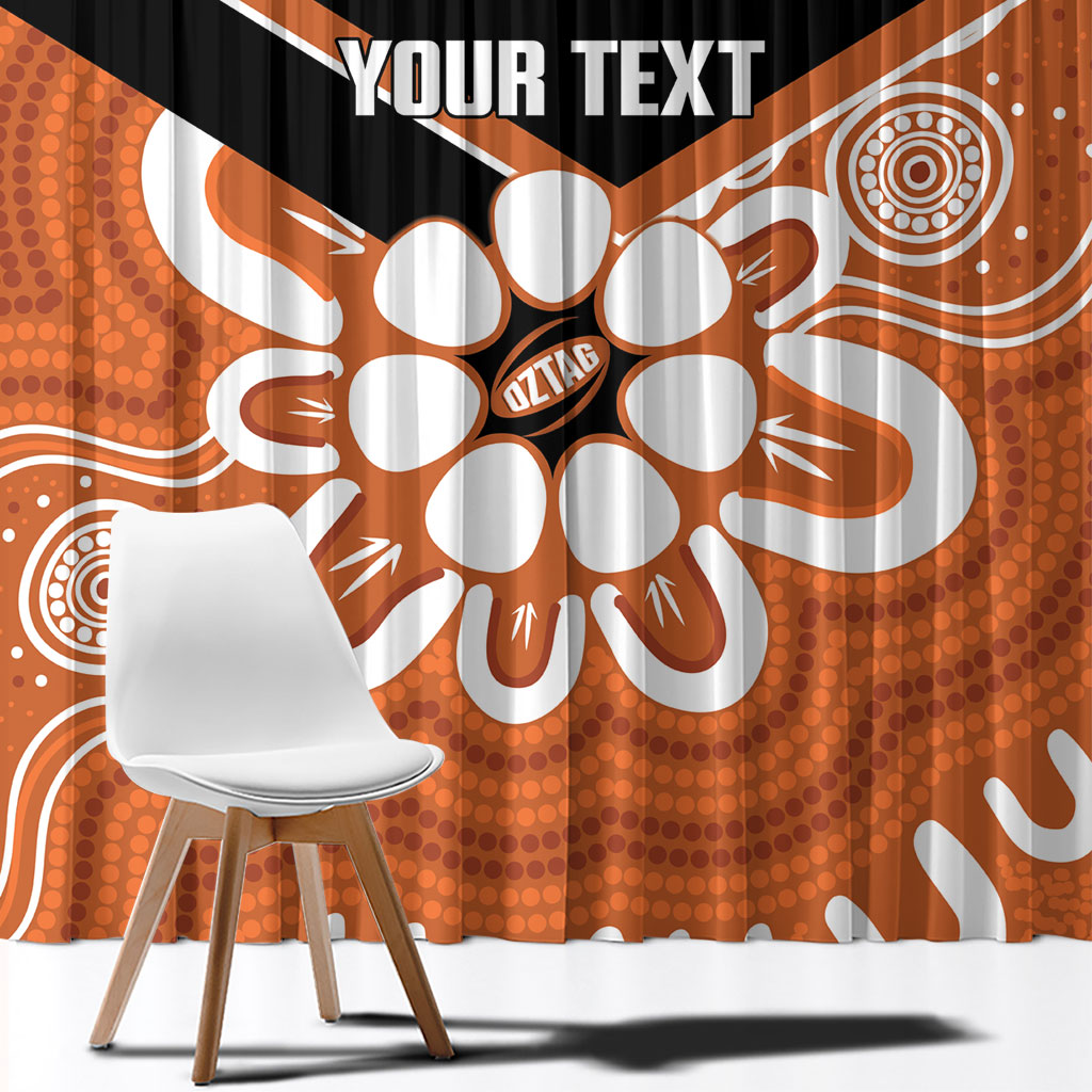 Northern Territory Oztag Custom Window Curtain Seven-Petaled Rose Emblem Indigenous Art