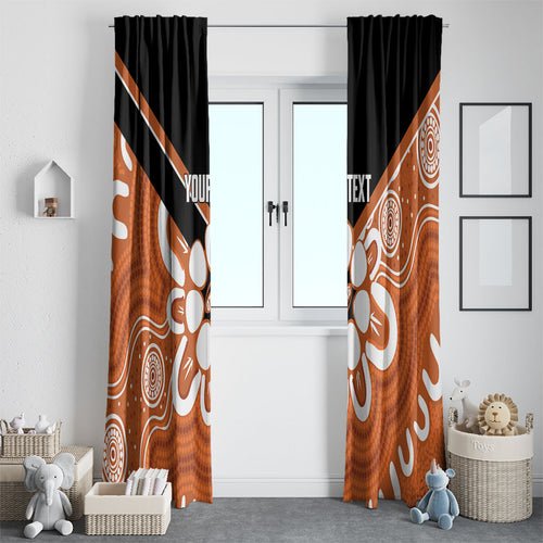 Northern Territory Oztag Custom Window Curtain Seven-Petaled Rose Emblem Indigenous Art