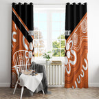 Northern Territory Oztag Custom Window Curtain Seven-Petaled Rose Emblem Indigenous Art