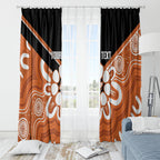 Northern Territory Oztag Custom Window Curtain Seven-Petaled Rose Emblem Indigenous Art