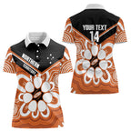 Northern Territory Oztag Custom Women Polo Shirt Seven-Petaled Rose Emblem Indigenous Art